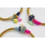 Pulsera cordón retorcido mostaza forrada con hilo 