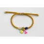 Pulsera cordón retorcido mostaza forrada con hilo 