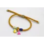 Pulsera cordón retorcido mostaza forrada con hilo 