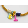 Pulsera cordón retorcido mostaza forrada con hilo 