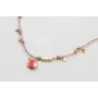 Collar hilo micro driza rosa,granate,oro con nudos