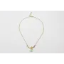 Collar cadena eslabón ovalado dorado mate con colg