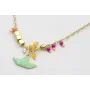 Collar cadena eslabón ovalado dorado mate con colg