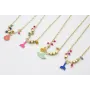 Collar cadena eslabón ovalado dorado mate con colg