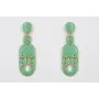 Pendientes perno gota, colgantes semi ovalo, cuadr