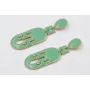 Pendientes perno gota, colgantes semi ovalo, cuadr