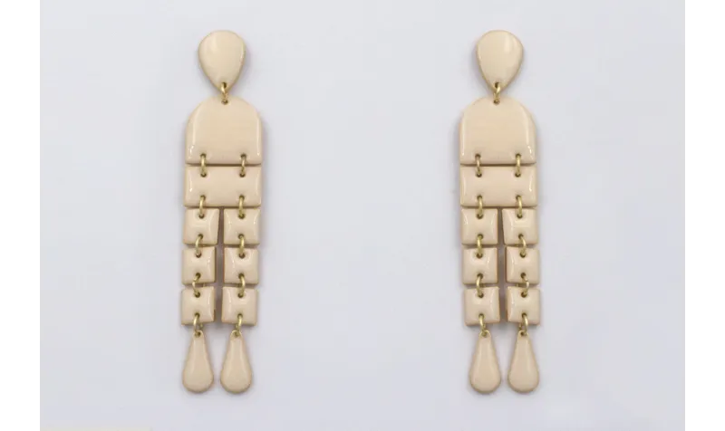 Pendientes perno gota, colgantes semi ovalo, cuadr