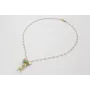Collar cadena bolas facetadas opal con colgante me