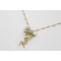 Collar cadena bolas facetadas opal con colgante me