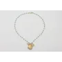 Collar cadena bolas facetadas turquesas con colgan