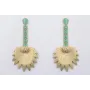 Pendientes perno gota esmaltada turquesa, cuadrado