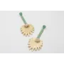 Pendientes perno gota esmaltada turquesa, cuadrado