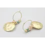 Pendientes aro mediano dorado mate con miyuki beig