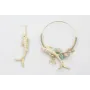 Pendientes asimetricos perno listón dorado mate co