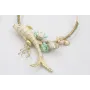 Pendientes asimetricos perno listón dorado mate co