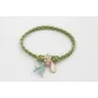 Pulsera nudo corredizo de driza verde y turquesa c