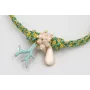 Pulsera nudo corredizo de driza verde y turquesa c