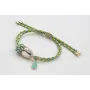 Pulsera de driza verde y turquesa con burruño bola