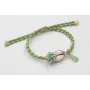 Pulsera de driza verde y turquesa con burruño bola