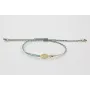 Pulsera micro driza azul, gris y oro con pez dorad