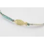 Pulsera micro driza azul, gris y oro con pez dorad