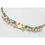 Pulsera micro driza azul, gris y oro con cangrejo 
