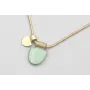 Collar cadena cordón dorada mate con daga turquesa