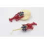Pendientes asimetricos con perno listón dorado mat