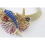 Collar lámina dorado mate con pez esmaltado azulón