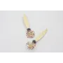 Pendientes hoja alargada dorada mate con bola cora
