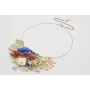 Collar rigido babero coral con pez esmaltado azuló