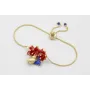 Pulsera regulable cadena eslabón plano dorado mate