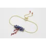 Pulsera regulable cadena eslabón plano dorado mate