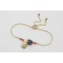 Pulsera regulable cadena eslabón plano dorado mate