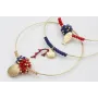 Pulsera rigida dorada brillo con nudo macramé oro 