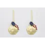 Pendientes Listón , concha dorada mate, rama coral