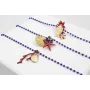 Pulsera cadena miyuki azulona con colgante pez,gam