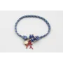 Pulsera nudo corredizo de driza azul y dorado con 