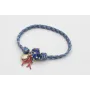Pulsera nudo corredizo de driza azul y dorado con 