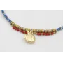 Pulsera de driza azul y dorado con nudo macramé do