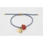 Pulsera de driza azul y dorado con nudo macramé do