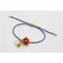 Pulsera de driza azul y dorado con nudo macramé do
