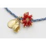 Pulsera de driza azul y dorado con nudo macramé do