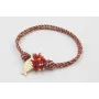 Pulsera nudo corredizo de driza rojiza y rosa con 