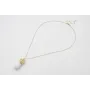 Collar cadena eslabón plano con perla intercalada 