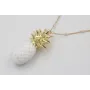 Collar cadena eslabón plano con perla intercalada 