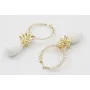 Pendientes aro mediano con perlas cosidas alrededo