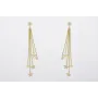 Pendientes estrellas doradas mates con cadena de e