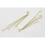 Pendientes estrellas doradas mates con cadena de e