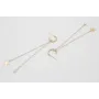 Pendientes aro semicirculo bolitas dorado mate con